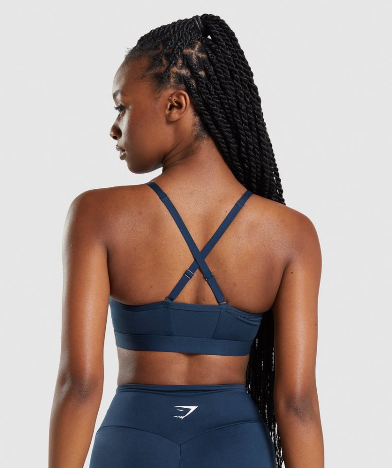 Staniki Sportowe Gymshark Ruched Damskie Granatowe | PL 519TGH